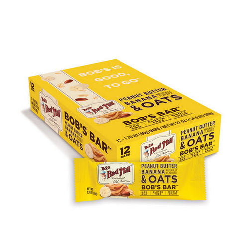 Bobs Red Mill, Peanut Butter Banana And Oats Better Bar, 12 Bars Bobs Red Mill
